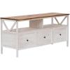 Walker Edison Clara Modern Farmhouse Two Tone Storage TV Stand for TVs up to 65 Inches 60 Inch Reclaimed Barnwood and White Wash