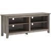 Walker Edison Wren Classic 4 Cubby Fireplace TV Stand for TVs up to 80 Inches, 70 Inch, Espresso(Grey Wash)