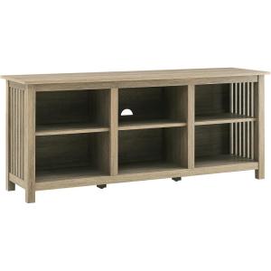 Walker Edison Prado Mission-Style Slat-Side TV Stand for TVs up to 65 Inches 58 Inch Driftwood