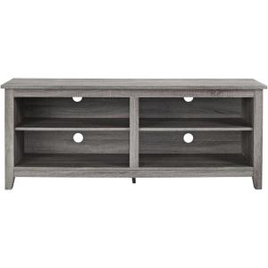 Walker Edison Wren Classic 4 Cubby Fireplace TV Stand for TVs up to 80 Inches, 70 Inch, Espresso(Driftwood)