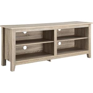 Walker Edison Wren Classic 4 Cubby Fireplace TV Stand for TVs up to 80 Inches, 70 Inch, Espresso(Natural)