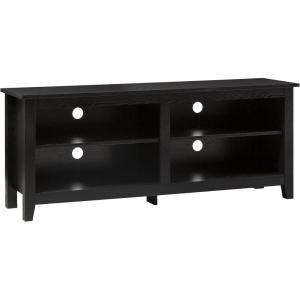 Walker Edison Wren Classic 4 Cubby TV Stand for TVs up to 65 Inches, 58 Inch, Black(Black)
