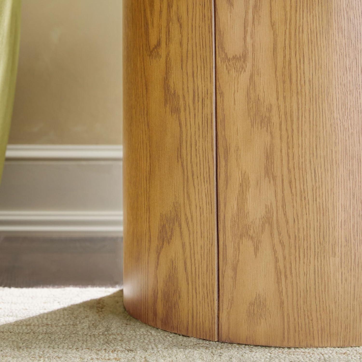 imageWalker Edison Maya Modern Solid Oak Wood Veneer Side Table with Storage 18 Inch White OakWhite Oak