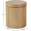Walker Edison Maya Modern Solid Oak Wood Veneer Side Table with Storage, 18 Inch, White Oak(White Oak)