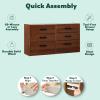 Walker Edison Easy Assembly™ Solid Wood 6-Drawer Dresser with Handles Walnut