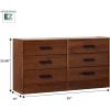 Walker Edison Easy Assembly™ Solid Wood 6-Drawer Dresser with Handles Walnut
