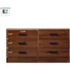 Walker Edison Easy Assembly™ Solid Wood 6-Drawer Dresser with Handles Walnut