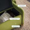 Walker Edison Chantelle Modern Contemporary Curved Upholstered Bench with Storage, 56 Inch, Ivory Bouclé(Green)