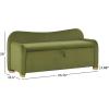 Walker Edison Chantelle Modern Contemporary Curved Upholstered Bench with Storage, 56 Inch, Ivory Bouclé(Green)