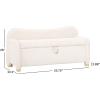 Walker Edison Chantelle Modern Contemporary Curved Upholstered Bench with Storage, 56 Inch, Ivory Bouclé(Ivory)