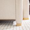 Walker Edison Chantelle Modern Contemporary Curved Upholstered Bench with Storage, 56 Inch, Ivory Bouclé(Ivory)