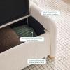 Walker Edison Chantelle Modern Contemporary Curved Upholstered Bench with Storage, 56 Inch, Ivory Bouclé(Ivory)