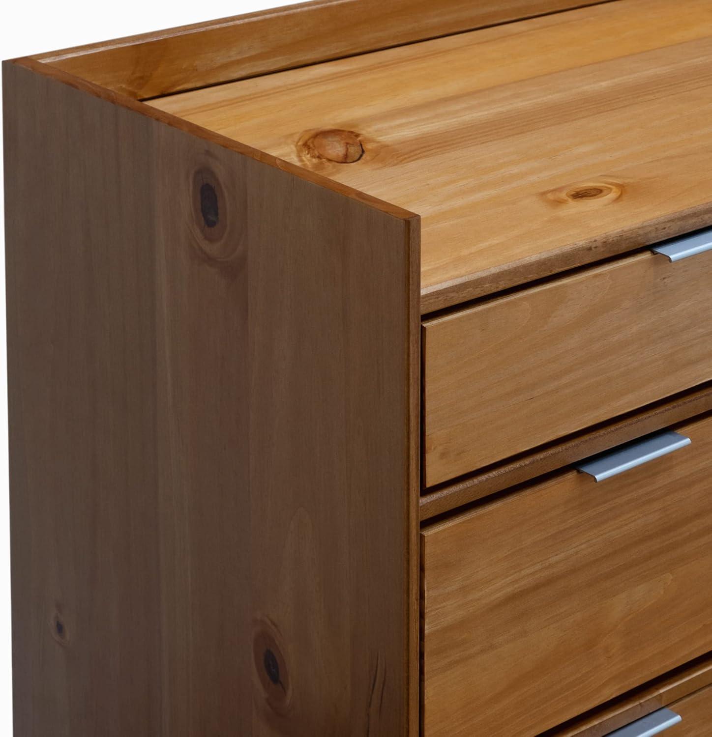 imageWalker Edison Blythe MidCentury Modern TrayTop Solid Wood 9Drawer Dresser 60 Inch WhiteCaramel