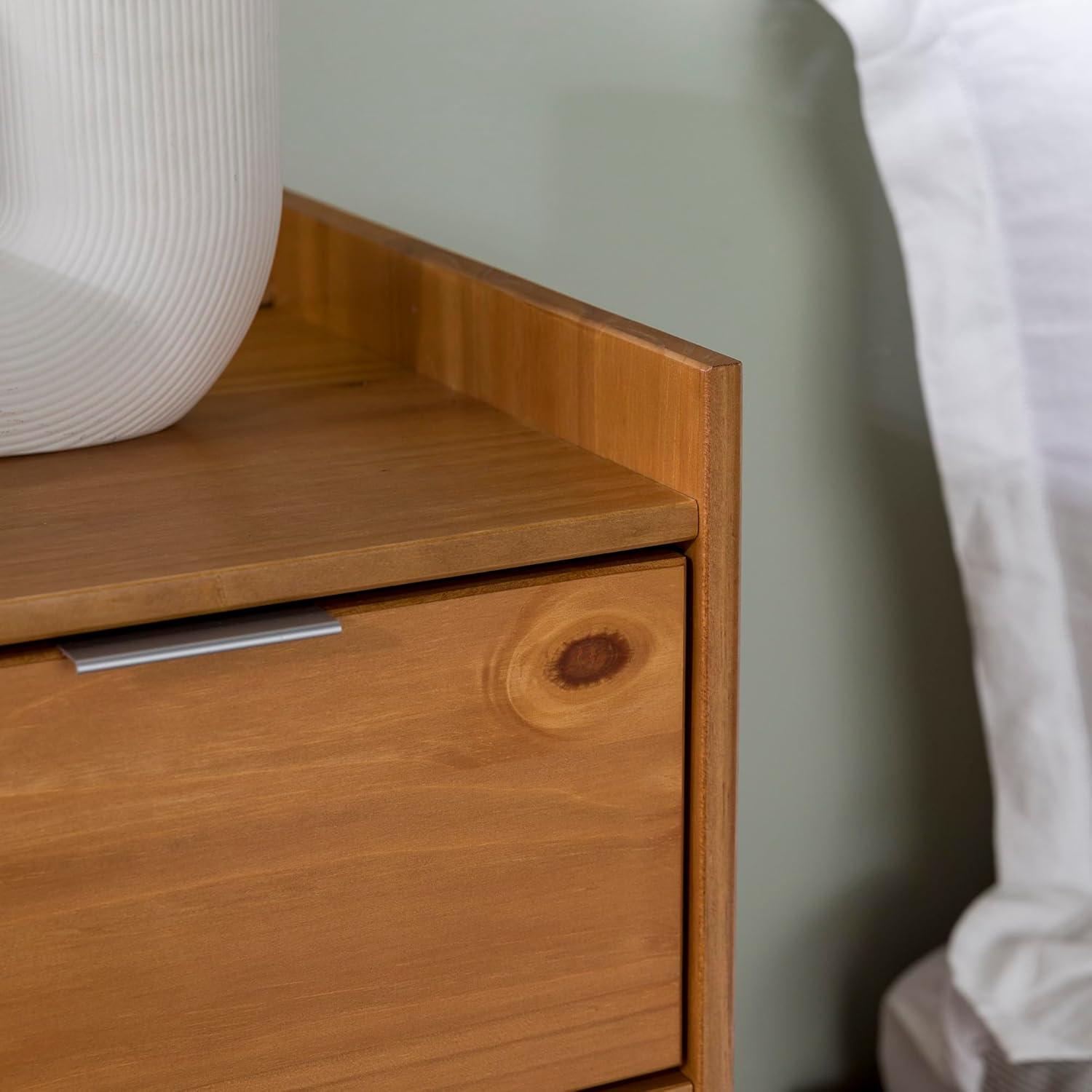 imageWalker Edison Polay Modern Solid Wood 6Drawer Dresser with GalleryTop 55 Inch BlackCaramel