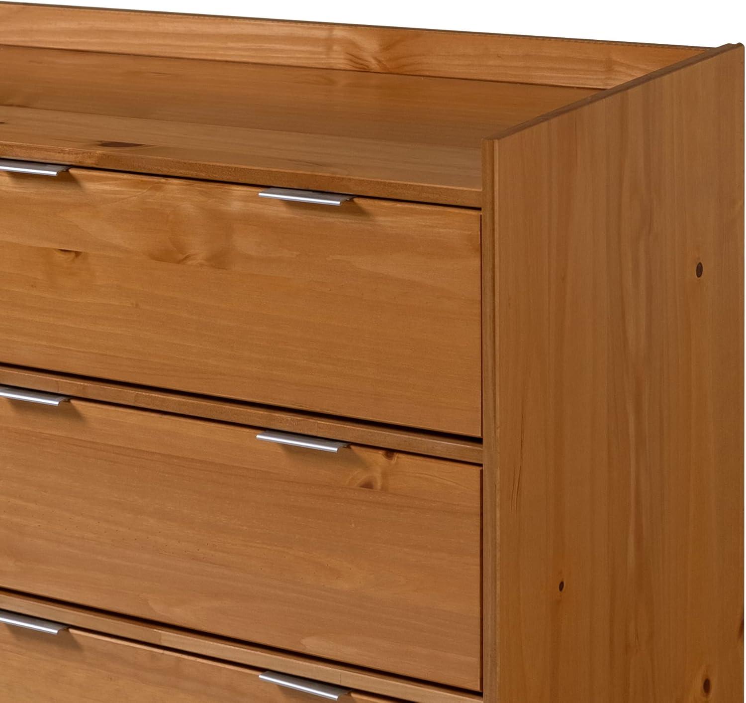 imageWalker Edison Polay Modern Solid Wood 6Drawer Dresser with GalleryTop 55 Inch BlackCaramel