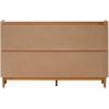 Walker Edison Blythe Mid-Century Modern Tray-Top Solid Wood 9-Drawer Dresser 60 Inch White(Caramel)