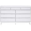 Walker Edison Blythe Mid-Century Modern Tray-Top Solid Wood 9-Drawer Dresser 60 Inch White(White)
