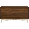 Walker Edison Morgan Contemporary Wood and Metal 4 Drawer Chest with Gold Accents 56 Inch Dark Walnut(Dark Walnut)