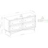 Walker Edison Morgan Contemporary Wood and Metal 4 Drawer Chest with Gold Accents 56 Inch Dark Walnut(Dark Walnut)