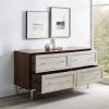 Walker Edison Morgan Contemporary Wood and Metal 4 Drawer Chest with Gold Accents 56 Inch Dark Walnut(Dark Walnut and White Poplar)