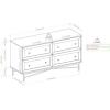 Walker Edison Morgan Contemporary Wood and Metal 4 Drawer Chest with Gold Accents 56 Inch Dark Walnut(Dark Walnut and White Poplar)