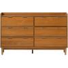 Walker Edison Polay Modern Solid Wood 6-Drawer Dresser with Gallery-Top 55 Inch Black(Caramel)