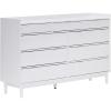 Walker Edison Blythe Mid-Century Modern Tray-Top Solid Wood 9-Drawer Dresser 60 Inch White(White)