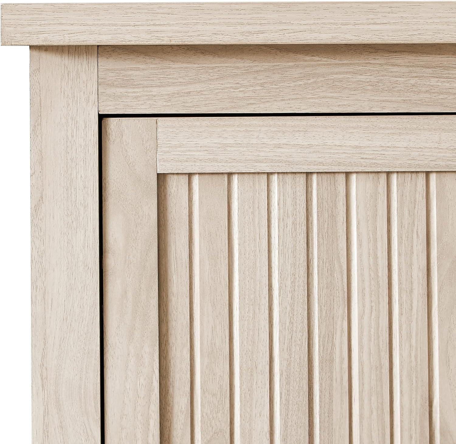 imageWalker Edison Coronado Coastal Style 4 Drawer Grooved Door Storage Chest 45 Inch Dark WalnutBirch