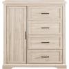 Walker Edison Coronado Coastal Style 4 Drawer Grooved Door Storage Chest 45 Inch Dark Walnut(Birch)