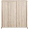 Walker Edison Coronado Coastal Style 4 Drawer Grooved Door Storage Chest 45 Inch Dark Walnut(Birch)