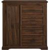 Walker Edison Coronado Coastal Style 4 Drawer Grooved Door Storage Chest 45 Inch Dark Walnut(Dark Walnut)