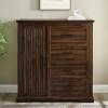 Walker Edison Coronado Coastal Style 4 Drawer Grooved Door Storage Chest 45 Inch Dark Walnut(Dark Walnut)
