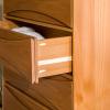Walker Edison Lowry Mid-Century Modern Detailed-Drawer Solid Wood Dresser, 30 Inch, Walnut(Caramel)