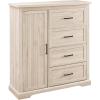 Walker Edison Coronado Coastal Style 4 Drawer Grooved Door Storage Chest 45 Inch Dark Walnut(Birch)