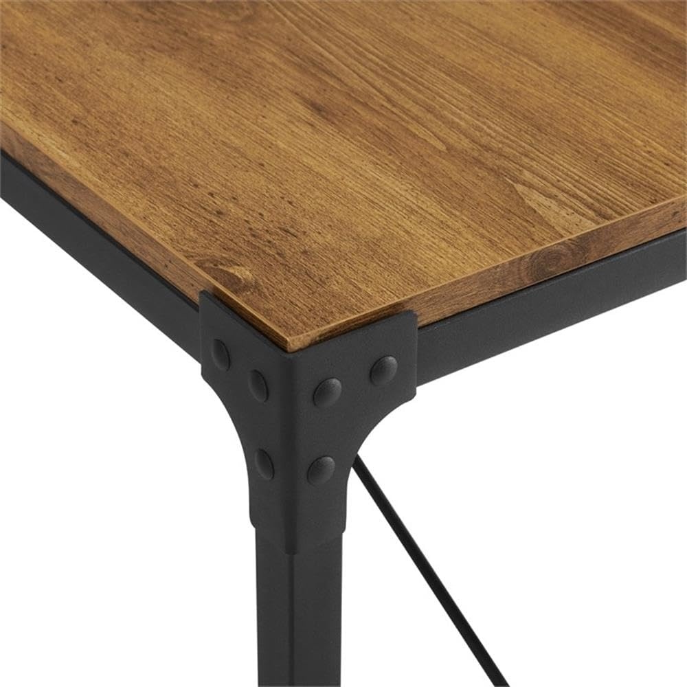 image:imageWalker Edison Avenue Metal and Wood Angle Iron Dining Bench 46 Inch Barnwood