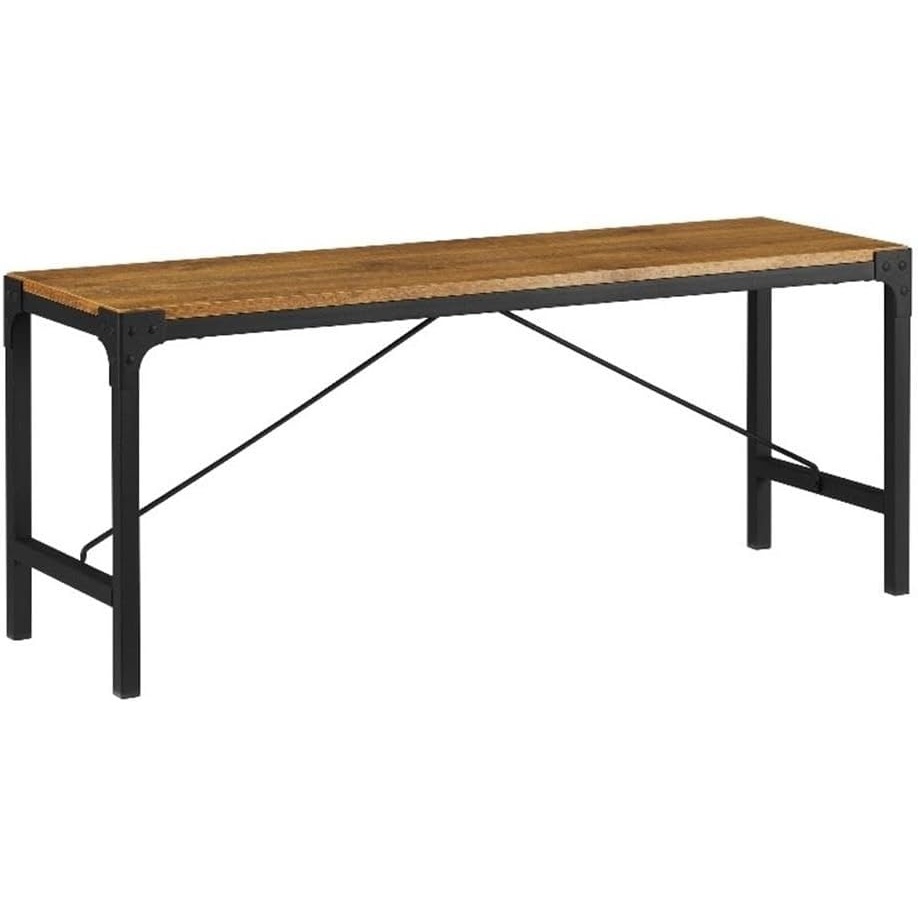 image:imageWalker Edison Avenue Metal and Wood Angle Iron Dining Bench 46 Inch Barnwood