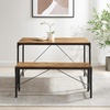Walker Edison Avenue Metal and Wood Angle Iron Dining Bench 46 Inch Barnwood