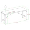 Walker Edison Avenue Metal and Wood Angle Iron Dining Bench 46 Inch Barnwood