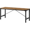 Walker Edison Avenue Metal and Wood Angle Iron Dining Bench 46 Inch Barnwood