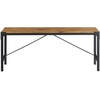 Walker Edison Avenue Metal and Wood Angle Iron Dining Bench 46 Inch Barnwood