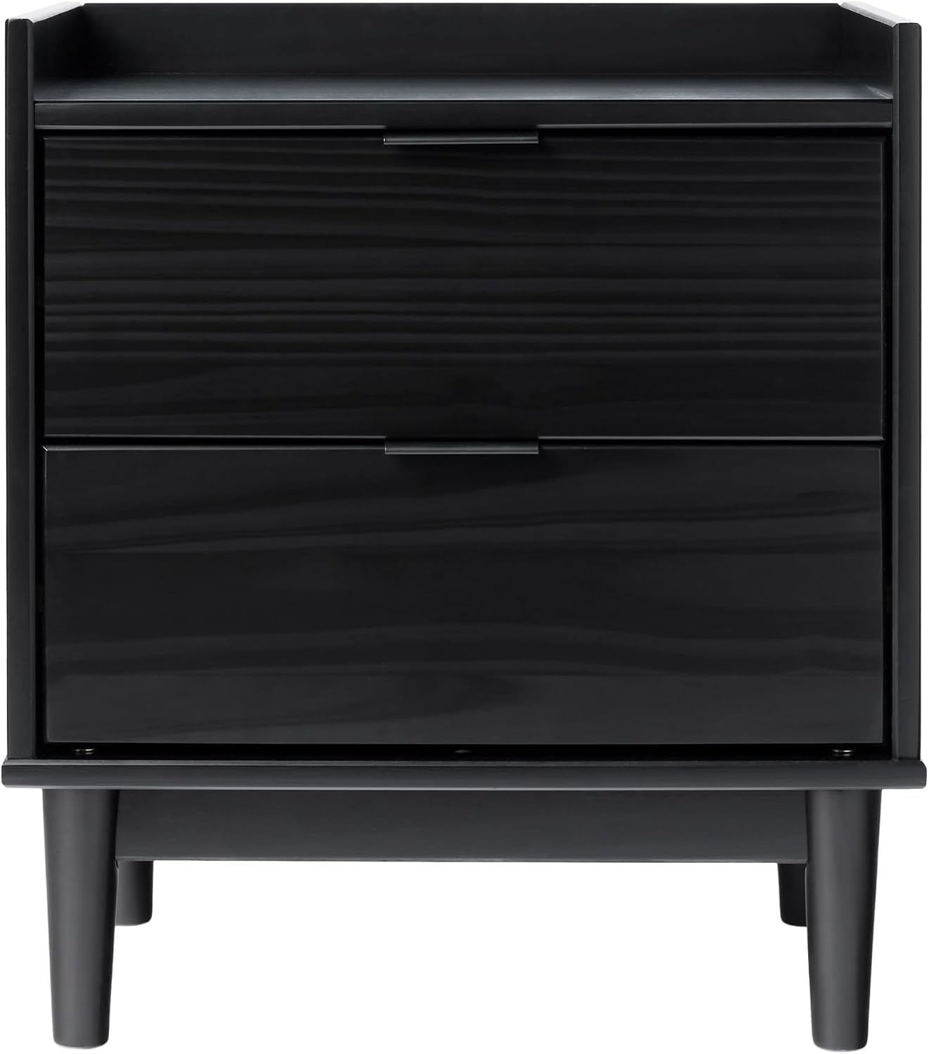 image:imageWalker Edison MidCentury Modern Solid Wood 2Drawer Nightstand 20 Inch BlackBlack