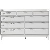 Walker Edison Blythe Mid-Century Modern Tray-Top Solid Wood 9-Drawer Dresser, 60 Inch, White(White-t)