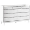 Walker Edison Blythe Mid-Century Modern Tray-Top Solid Wood 9-Drawer Dresser, 60 Inch, White(White-t)