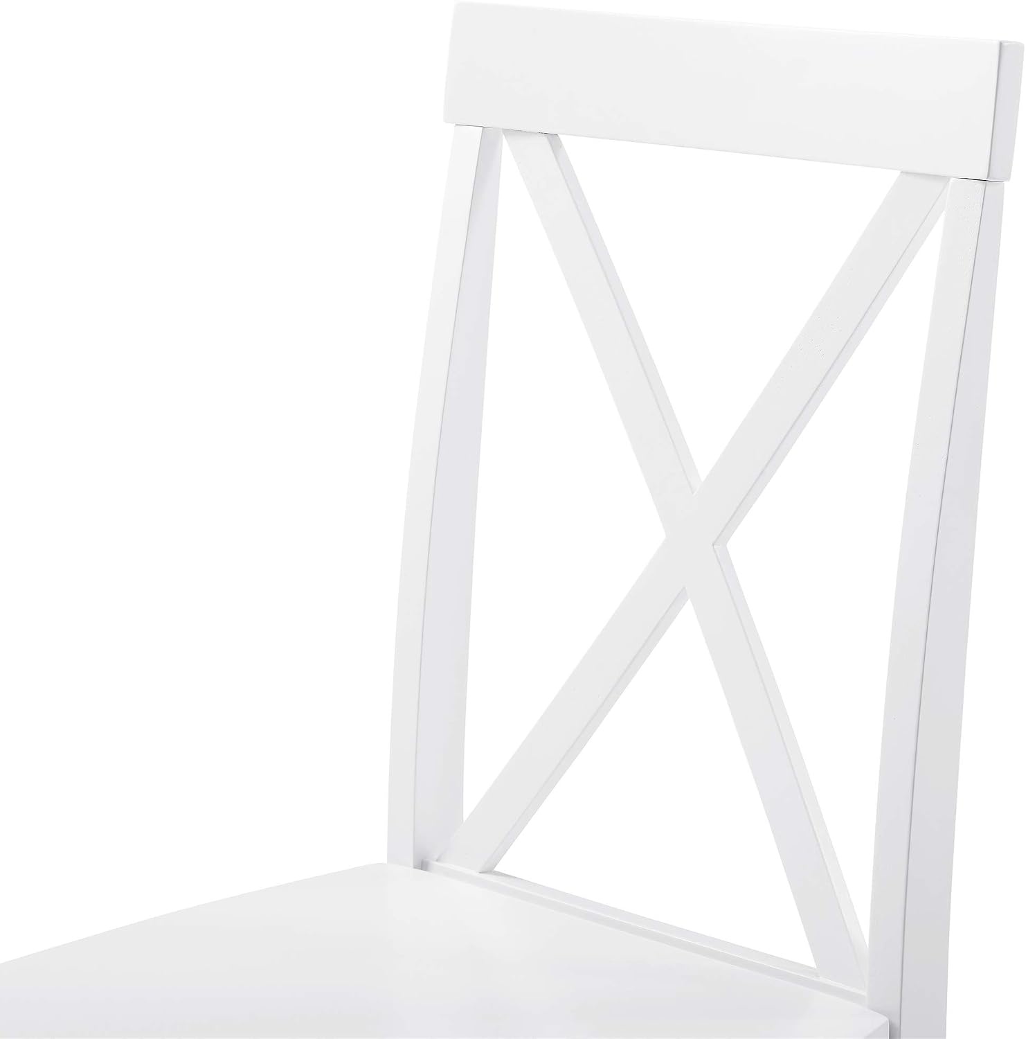 image:imageWalker Edison 4 Person Modern Farmhouse Wood Small Dining Table with 4 Chairs Set for Dining Room Kitchen 48 Inch WhiteWhite