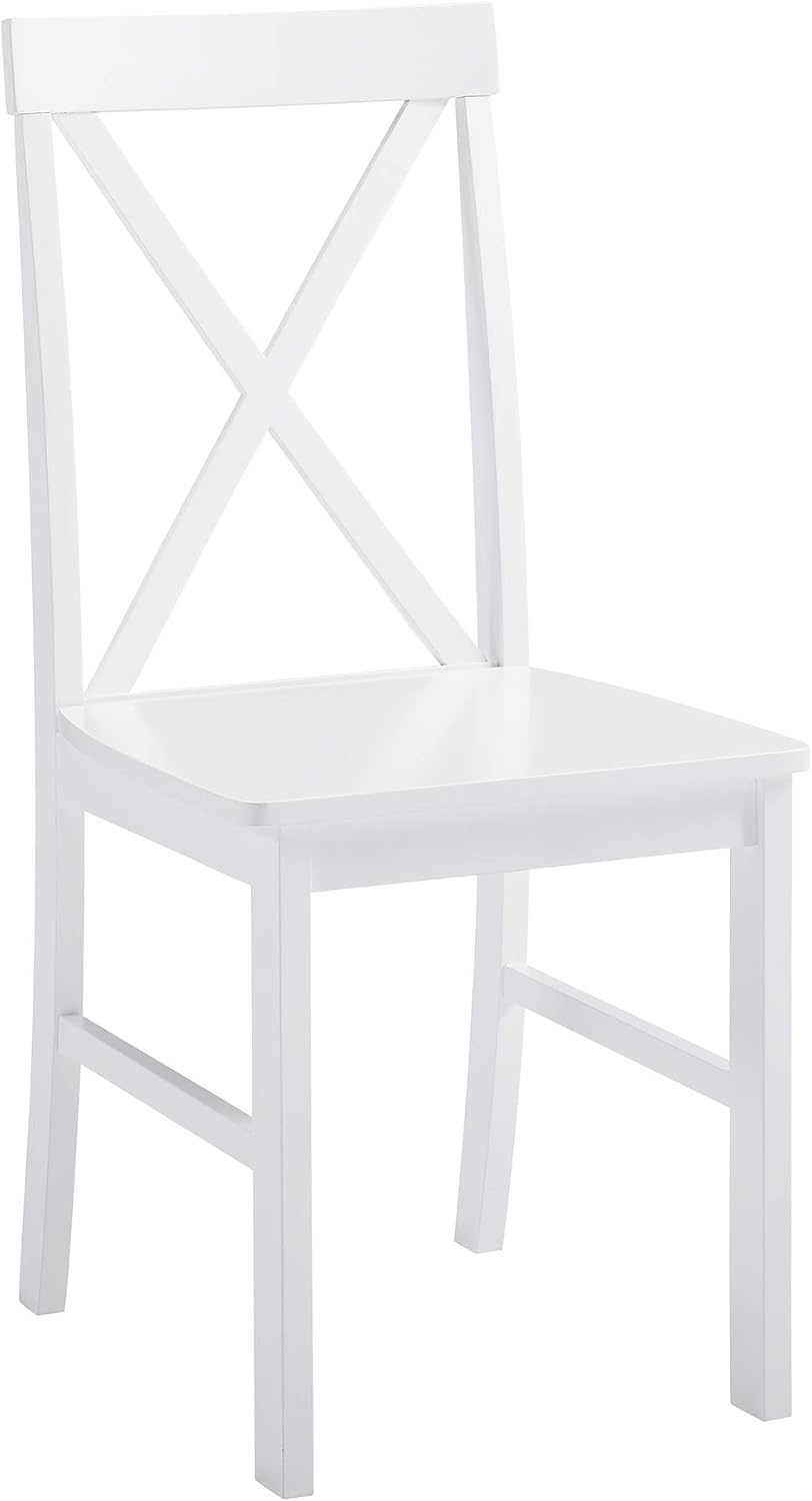 image:imageWalker Edison 4 Person Modern Farmhouse Wood Small Dining Table with 4 Chairs Set for Dining Room Kitchen 48 Inch WhiteWhite