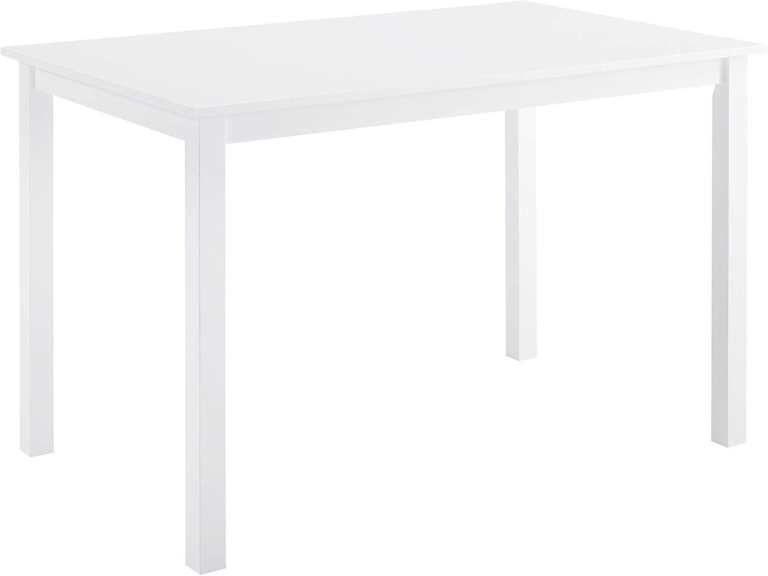 image:imageWalker Edison 4 Person Modern Farmhouse Wood Small Dining Table with 4 Chairs Set for Dining Room Kitchen 48 Inch WhiteWhite