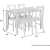 Walker Edison 4 Person Modern Farmhouse Wood Small Dining Table with 4 Chairs Set for Dining Room Kitchen, 48 Inch, White(White)