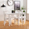Walker Edison 4 Person Modern Farmhouse Wood Small Dining Table with 4 Chairs Set for Dining Room Kitchen, 48 Inch, White(White)
