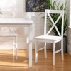Walker Edison 4 Person Modern Farmhouse Wood Small Dining Table with 4 Chairs Set for Dining Room Kitchen, 48 Inch, White(White)
