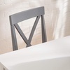 Walker Edison 4 Person Modern Farmhouse Wood Small Dining Table with 4 Chairs Set for Dining Room Kitchen, 48 Inch, White(White and Grey)
